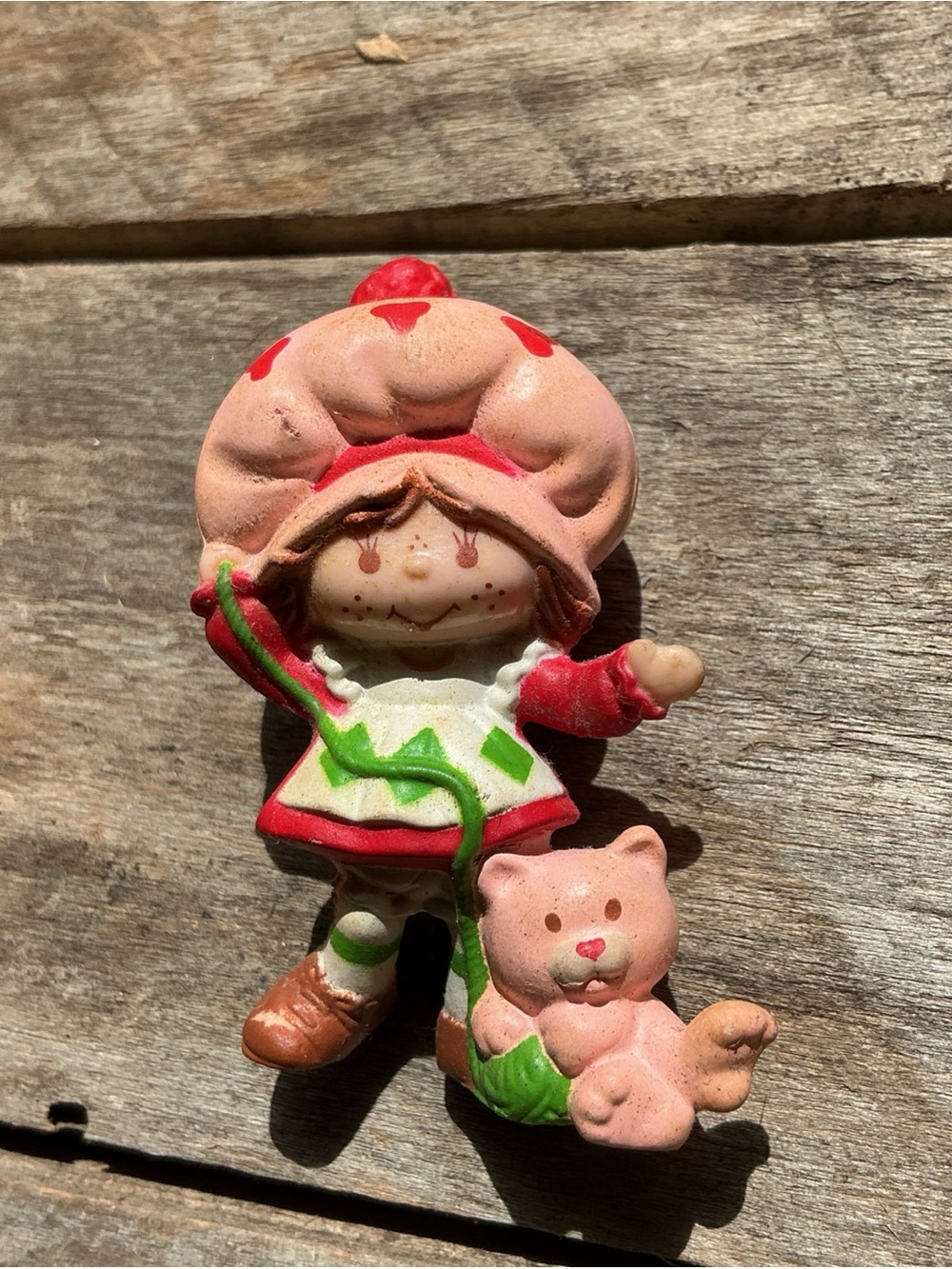 1983 Strawberry Shortcake Style Toy Figurines w cat/cake Set of 2 vintage toys - Picture 4 of 7